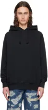 424 Long-sleeve Cotton Hoodie In Black