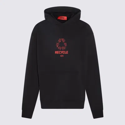 424 Black And Red Cotton Blend Sweatshirt