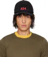 424 Black Baseball Cap In Black