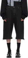 424 Black 'big Daddy' Denim Shorts