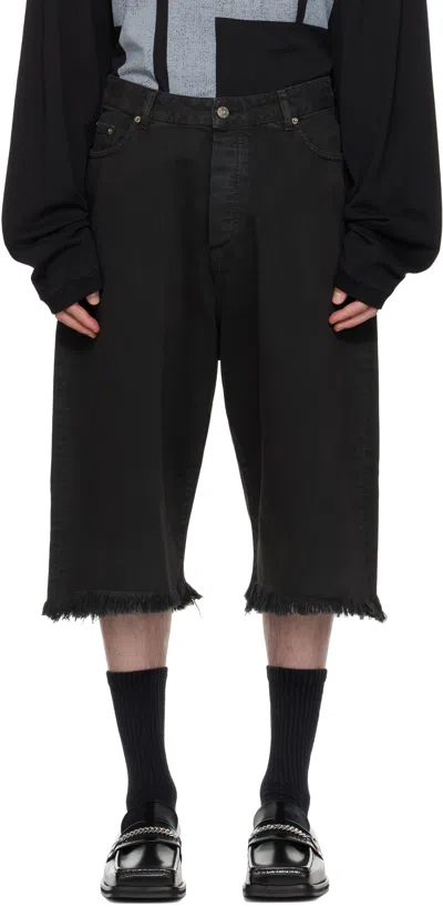 424 Black 'big Daddy' Denim Shorts