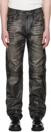 424 Collection Loose Fivepocket Denim Jeans In Black/laser+handmade