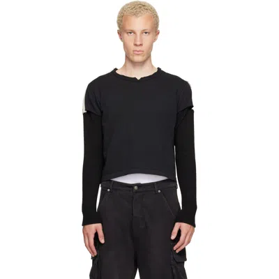 424 Black Thermal Capped Sleeve T-shirt