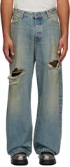 424 Blue Big Daddy Jeans In Multi
