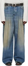 424 Big Daddy Wide-leg Distressed Jeans In Multi