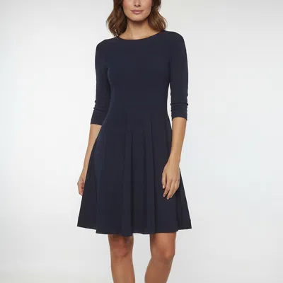 Pre-owned 424 Blumarine Navy Blue Stretch Knit Flared Mini Dress M