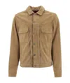 424 Button-up Leather Jacket In Brown