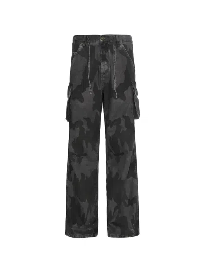 424 Camo Cargo Trousers In Blue