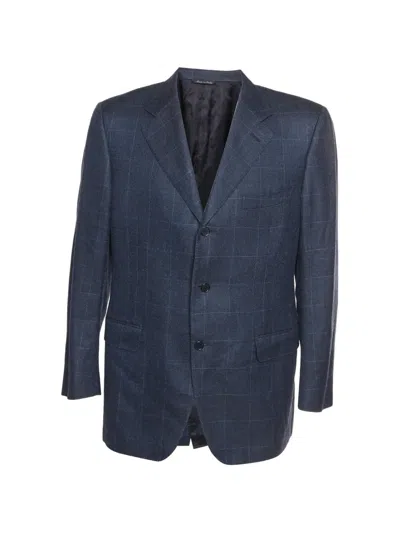 Pre-owned 424 Check Single-breasted Blazer In Blue