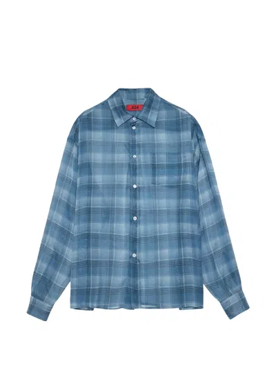 424 Check-print Chest-pocket Shirt In Blue