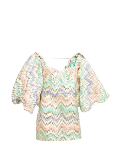 Pre-owned 424 Chevron Jacquard Mini Dress In Neutral