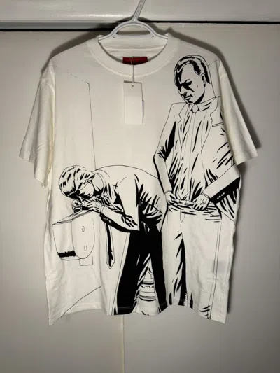Pre-owned 424 Cocaine Scene T Shirt S-m New American Psycho In White