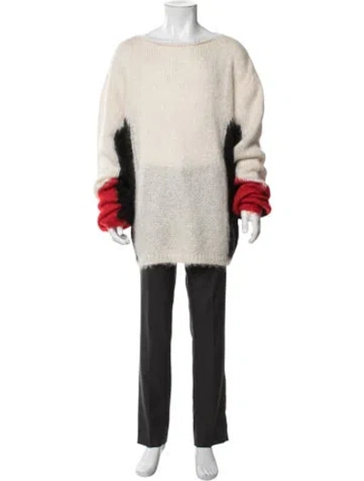 Pre-owned 424 Colorblock Pattern Scoop Neck Pullover W/ Tags In Neutrals