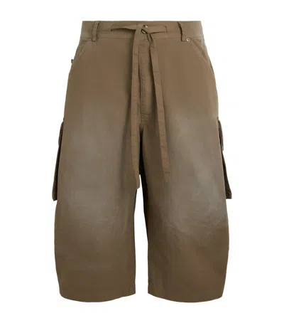 424 Cotton Cargo Bermuda Shorts In Green