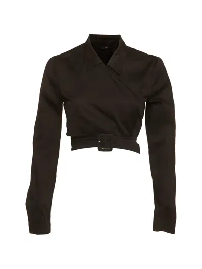 Pre-owned 424 Cotton Crop Top In Black