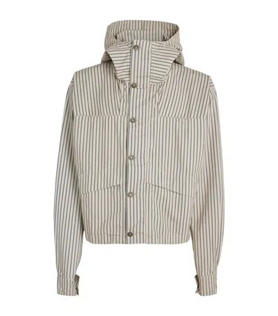 424 Cotton Stripe Cropped Parka Jacket In Multi