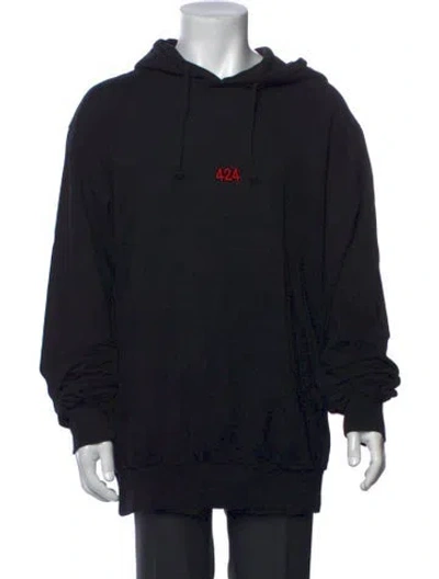 Pre-owned 424 Crew Neck Long Sleeve Hoodie In Black