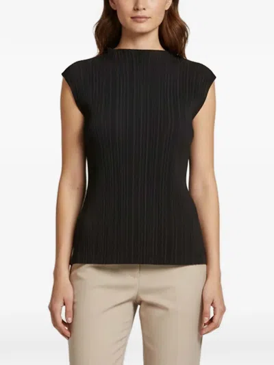 Pre-owned 424 Crinkled Sleeveless Top In Black