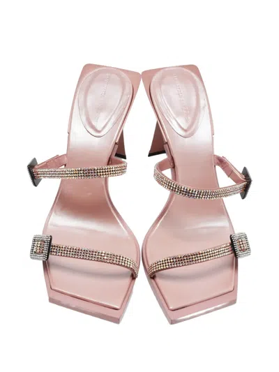 Pre-owned 424 Crystal-embellished Buckle-detail Sandals In Pink
