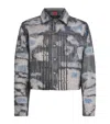 424 Denim-effect Trucker Leather Jacket In Multi
