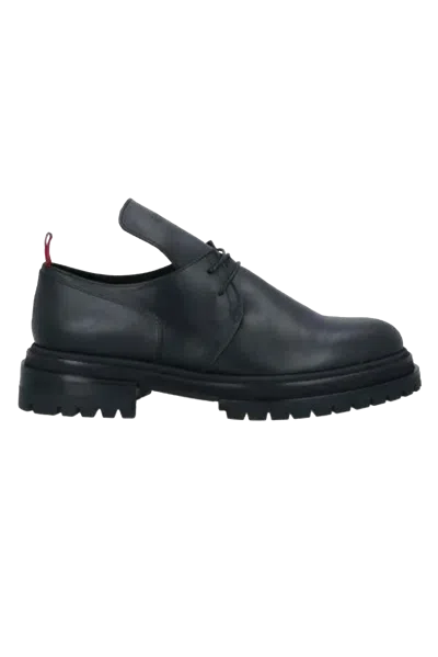 424 Derbies Black In Animal Print