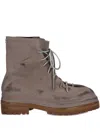 424 Laced Up Marathon Boot Dusty Nude In Animal Print