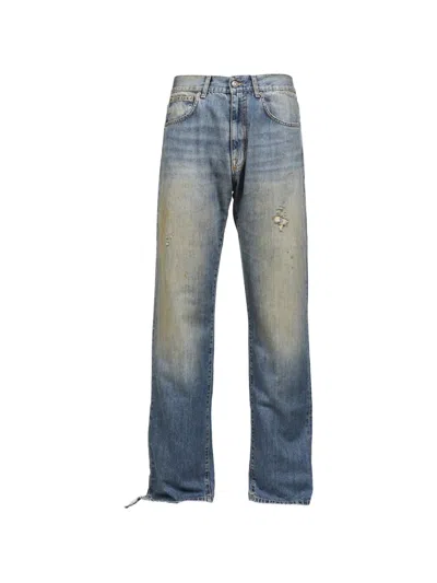 424 Distressed Straight-leg Jeans In Multi