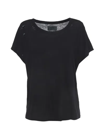 Pre-owned 424 Distressed T-shirt In Black