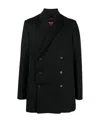 424 Double Breasted Wool Coat In Black