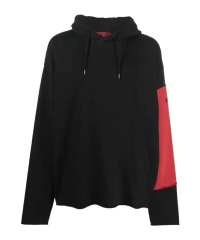 424 Drawstring Cotton Hoodie In Black