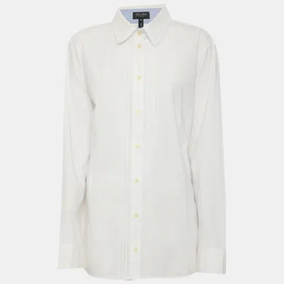 Pre-owned 424 Escada Sport White Stretch Cotton Long Sleeve Shirt Xxl