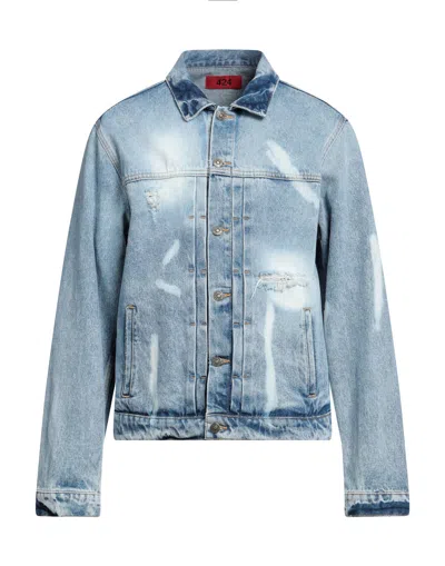424 Fourtwofour Denim Outerwear In Blue