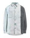 424 Fourtwofour Denim Shirts In Blue