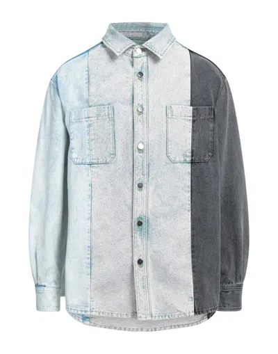 424 Fourtwofour Denim Shirts In Blue