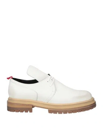 424 Fourtwofour Man Lace-up Shoes Light Grey Size 9 Leather