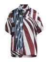 424 Fourtwofour Man Shirt Brown Size L Viscose, Silk In Brown