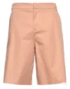 424 Fourtwofour Man Shorts & Bermuda Shorts Salmon Pink Size L Cotton In Pink