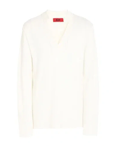 424 Fourtwofour Man Sweater Off White Size L Viscose, Polyester, Polyamide In Neutral