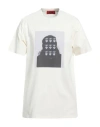 424 Fourtwofour Man T-shirt Cream Size M Cotton, Polyamide, Elastane In White