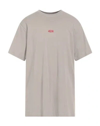 424 Fourtwofour Man T-shirt Grey Size Xxl Cotton In Neutral