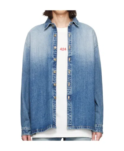 424 Gradient-effect Denim Shirt In Blue