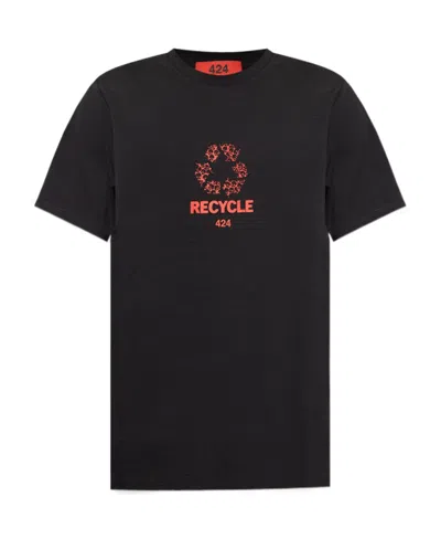 424 Graphic-logo-print T-shirt In Black