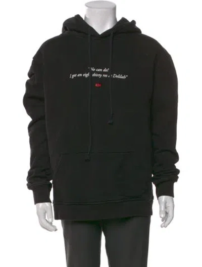 Pre-owned 424 Graphic Print Crew Neck Hoodie In Black