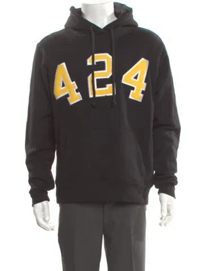 Pre-owned 424 Graphic Print Crew Neck Hoodie In Gray