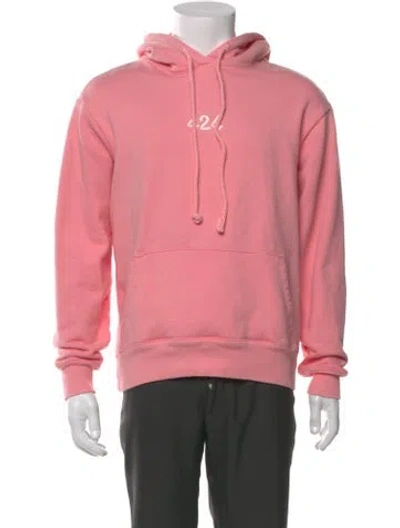 Pre-owned 424 Graphic Print Crew Neck Hoodie In Pink