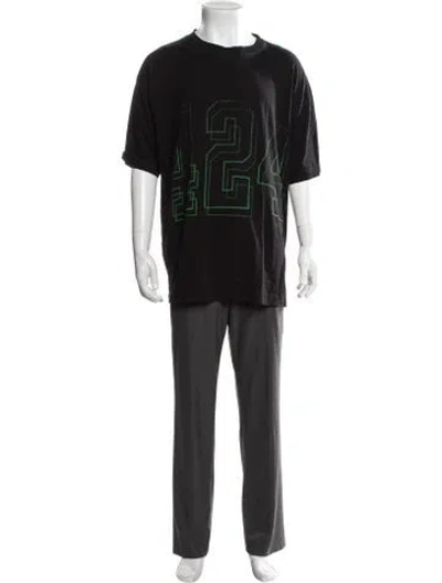 Pre-owned 424 Graphic Print Crew Neck T-shirt In Black