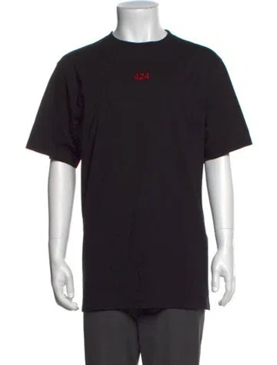 Pre-owned 424 Graphic Print Crew Neck T-shirt In Black