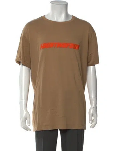 Pre-owned 424 Graphic Print Crew Neck T-shirt In Neutrals