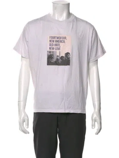 Pre-owned 424 Graphic Print Crew Neck T-shirt In White