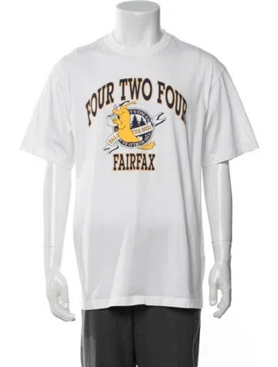 Pre-owned 424 Graphic Print Crew Neck T-shirt In White